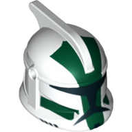 Helmet Clone Trooper Phase 1, with Side Holes, Dark Green Highlights Print (Clone Commander Gree)