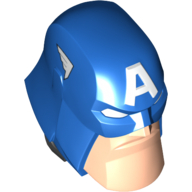 Large Figure Head Captain America with Light Nougat Face Print