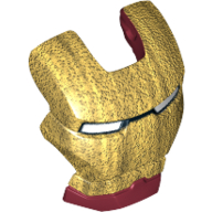 Headwear Accessory Visor Top Hinge with Gold Face Shield and White Eyes Print (Iron Man)