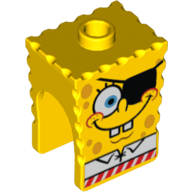 Minifig Head Special, SpongeBob with Eyepatch Print