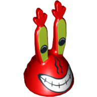 Minifig Head Special, Mr. Krabs with Large Grin Print