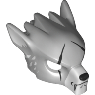 Mask Wolf with Face Details, Scars and White Ears Print