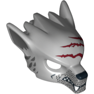 Mask Wolf with Fangs, Stubble and Three Dark Red Gashes Print