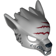 Image of part Mask Wolf with Fangs, Stubble and Three Dark Red Gashes Print