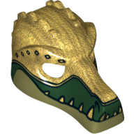 Mask Crocodile with Gold Teeth and Black Diamonds Print (Chima)