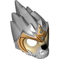 Mask Lion (Chima) with Tan Face, Gray and White Beard and Gold Crown Print
