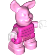 Duplo Figure Piglet with Pink Body and Shirt with Stripes Print