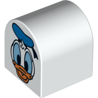 Duplo Brick 2 x 2 x 2 Curved Top with Donald Duck Print