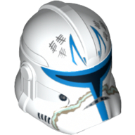 Helmet Clone Trooper Phase 2, Closed Front, Blue and Tan Markings and Killed Enemies Count Print (Captain Rex)