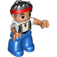 Duplo Figure with Spiked Hair and Headband, with Dark Blue Vest Print (Jake)