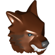 Minifig Head Special, Werewolf with Dark Brown Fur Print