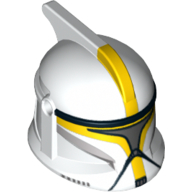 Helmet Clone Trooper Phase 1, with Side Holes, Commander, Yellow Markings and Silver Visor Print