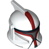 Helmet Clone Trooper Phase 1, with Side Holes, Captain, Dark Red Markings and Silver Visor Print