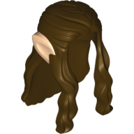 Hair Long Wavy with Braid and Light Nougat Elf Ears Print