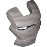 Headwear Accessory Visor Top Hinge with Light Bluish Grey Face Shield, Black Line, White Eyes Print (Silver Centurion)