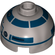 Brick Round 2 x 2 Dome Top with Dark Blue Print (R2-D2)