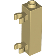 Image of part Brick Special 1 x 1 x 3 with 2 Clips Vertical [Hollow Stud, Open O Clips]