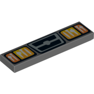 Tile 1 x 4 with Vehicle Square Headlights, Indicators and Grill Print