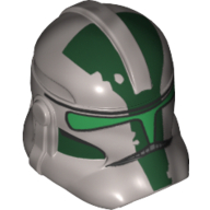 Helmet Clone Trooper Phase 2, Closed Front, Dark Green Markings Print (Commander Gree)