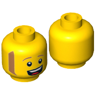 Minifig Head Ice Cream Mike, Sideburns, Open Mouth Smile with Teeth and Tongue Print [Hollow Stud]