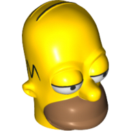 Minifig Head Special, Simpsons, Homer Simpson - Eyes Partially Open Print