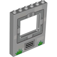 Panel 1 x 6 x 6 with Window and Grass, Grill and Reinforced Window Frame Print