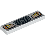 Tile 1 x 4 with Vehicle Angled Headlights, Indicators and Grill Print