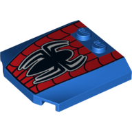 Slope Curved 4 x 4 x 2/3 Triple Curved with 2 Studs and Spider-Man Logo and Webbing Print