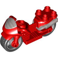 Duplo Motorcycle with Rubber Wheels, Windscreen and Headlights Print
