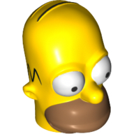 Minifig Head Special, Simpsons, Homer Simpson - Eyes Wide