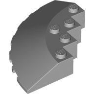 Brick Round Corner 6 x 6 with 33° Slope and Facet Cutout