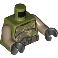 Torso Camouflage Kashyyyk Clone Trooper Body Armour Print, Dark Tan Arms, Black Hands