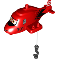 Duplo Helicopter Body with Attached Rope and Hook, Blade Ranger Print