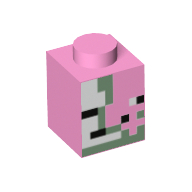 Brick 1 x 1 with Minecraft Zombie Pigman Face Print