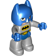 Duplo Figure Batman with Mask / Cowl Blue, with Batman Logo Print