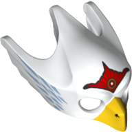 Mask Bird (Eagle) with Yellow Beak, Red Tiara and Blue Feathers Print