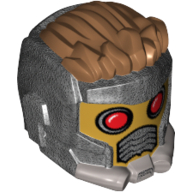 Hair and Helmet Space Wraparound, Spiky Medium Nougat, Breathing Vents and Red Eye Holes Print (Star-Lord)