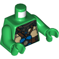 Torso Turtle Shell with Gauge and Blue Diving Bottles Print Green Arms and Hands