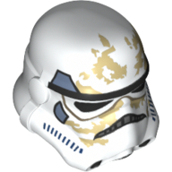 Helmet Stormtrooper, Dotted Mouth, Sand Blue Marks and Tan Dirt Stains Print