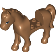 Animal, Horse with 2 x 2 Cutout, Brown Eyes, Dark Brown Mane and Tail Print