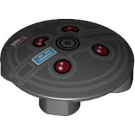 Plate Round 2 x 2 with Rounded Bottom [Boat Stud] with Proton Pack Print