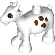 Duplo Animal Goat with Eyes and Dark Brown Spots Print