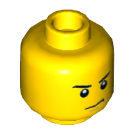 Minifig Head Samurapper, Eyebrows and Scowl, White Pupils Print