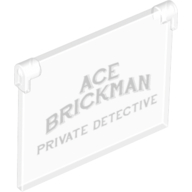 Glass for Window 1 x 4 x 3 - Opening with 'ACE BRICKMAN PRIVATE DETECTIVE' Print