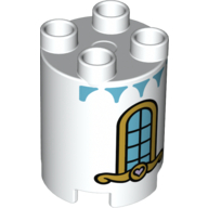 Duplo Brick Round 2 x 2 x 2 with Rounded Window with Panes Print