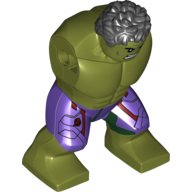 Body Giant, Hulk with Messy Hair and Dark Purple Pants with Dark Red Print