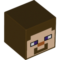 Minifig Head Special, Cube with Minecraft Steve Face Print