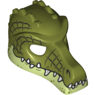Mask Crocodile with Teeth, Yellowish Green Lower Jaw and Black Scale Lines Print (Chima)