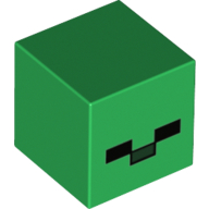 Minifig Head Special, Cube with Minecraft Zombie Face Print