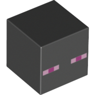 Minifig Head Special, Cube with Minecraft Enderman Face Print